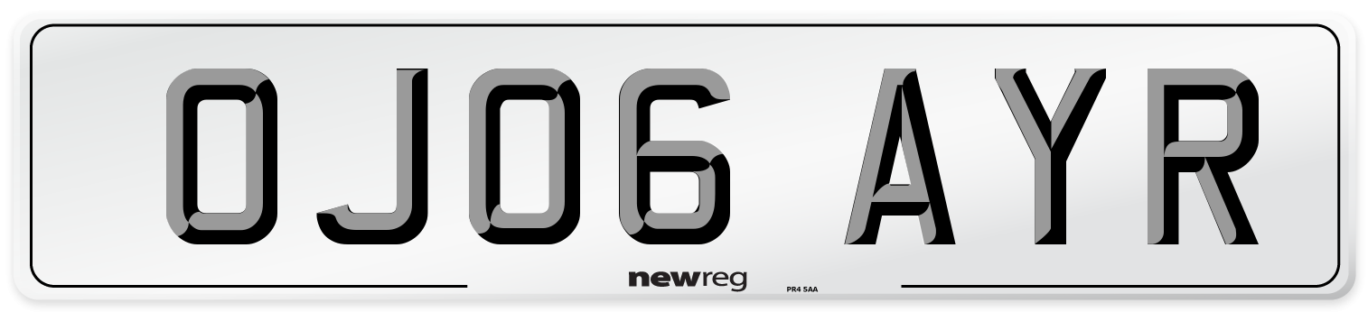 OJ06 AYR Number Plate from New Reg